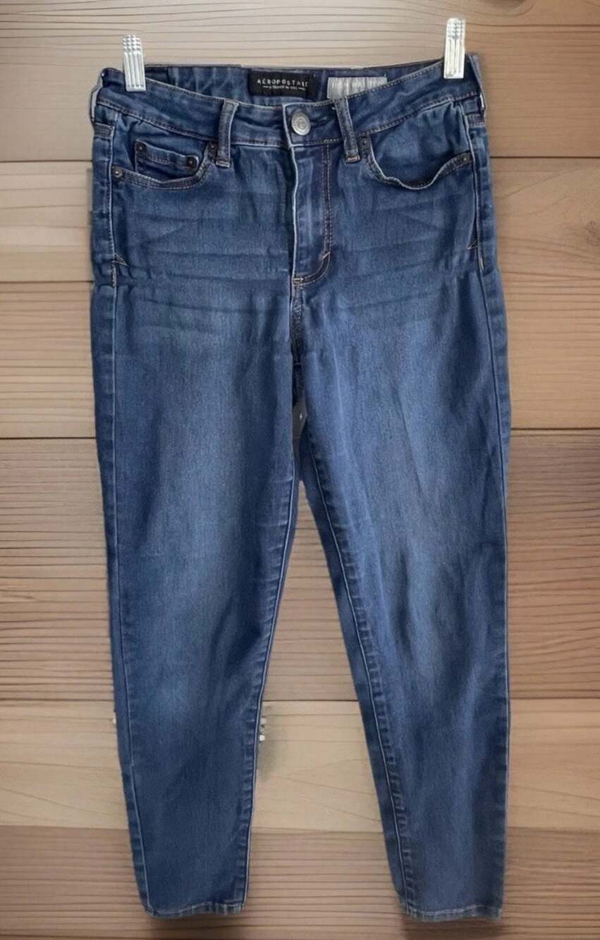 Aeropostale High Waisted Jegging Blue Denim Jeans SIZE 1